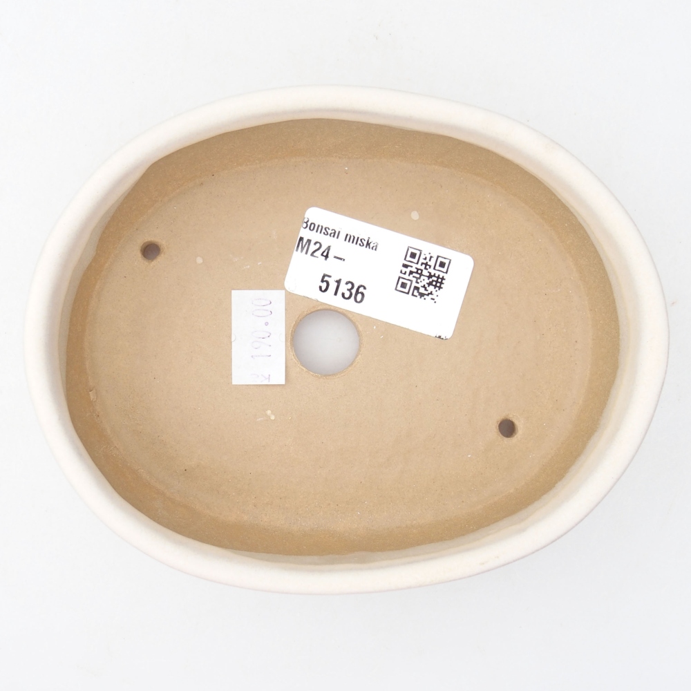 kerámia bonsai tál 12,5 x 10 x 3,5 cm, bézs színben
