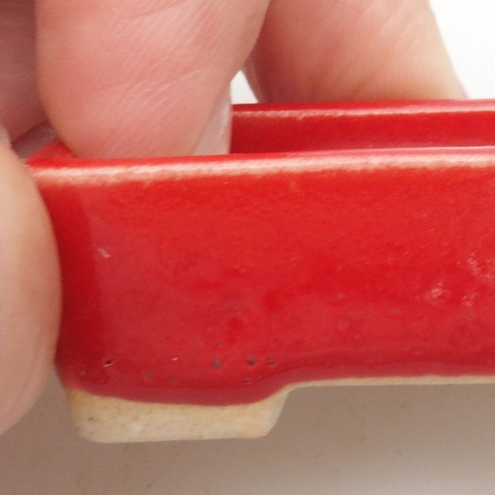 Mini bonsai tál 5 x 3 x 2 cm, piros színben