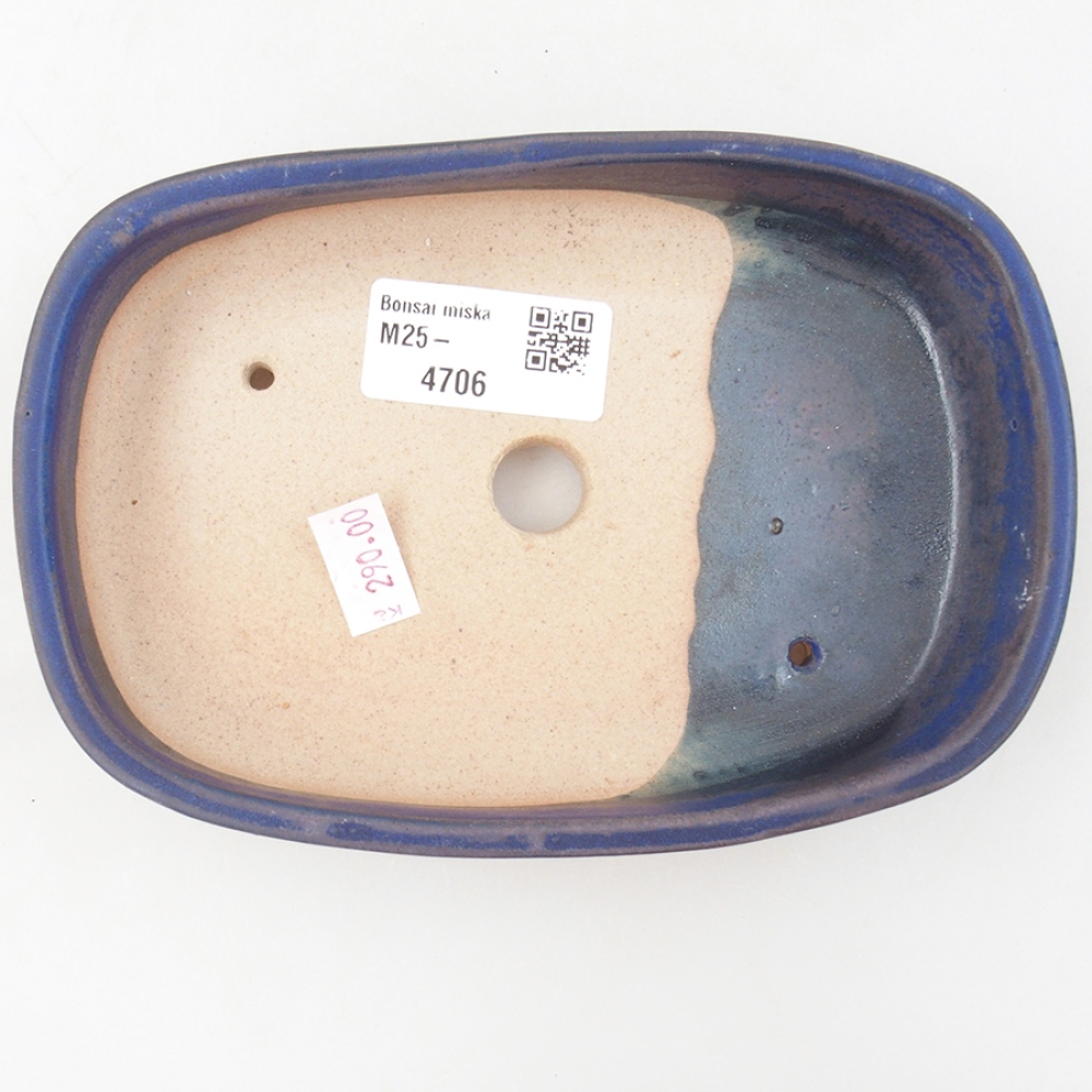 kerámia bonsai tál 16 x 11 x 3,5 cm, kék színben