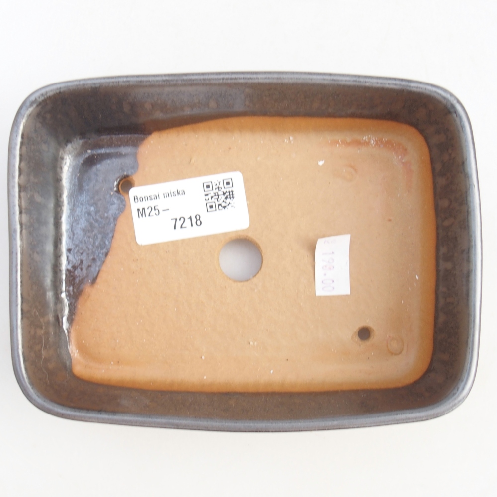Kerámia bonsai tál 14,5 x 10,5 x 4,5 cm, fém színben