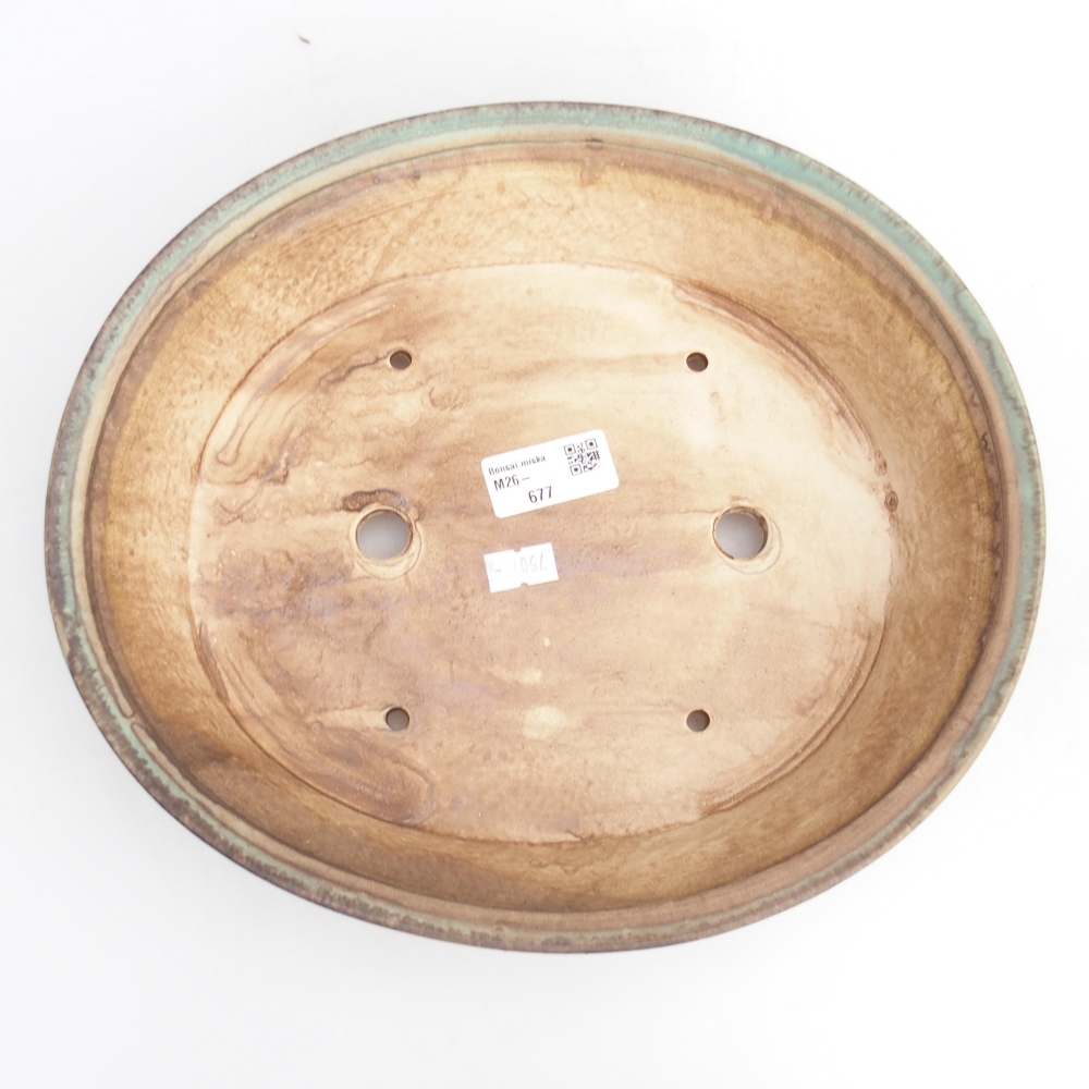 kerámia bonsai tál 28 x 25 x 6 cm, zöld