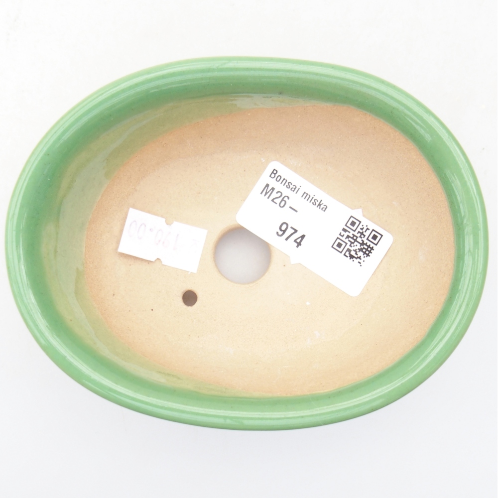 kerámia bonsai tál 11 x 8,5 x 4 cm, zöld