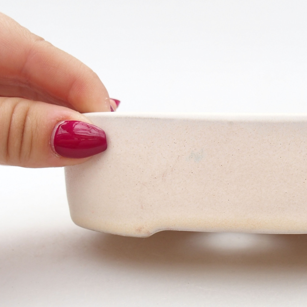 kerámia bonsai tál 12,5 x 10 x 3,5 cm, bézs színben