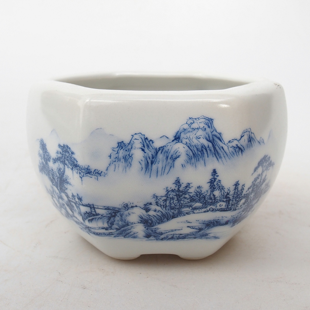 kerámia bonsai tál 10 x 9 x 6 cm, fehér színben