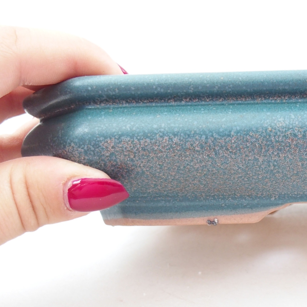 kerámia bonsai tál 18,5 x 13,5 x 4 cm, kék színben