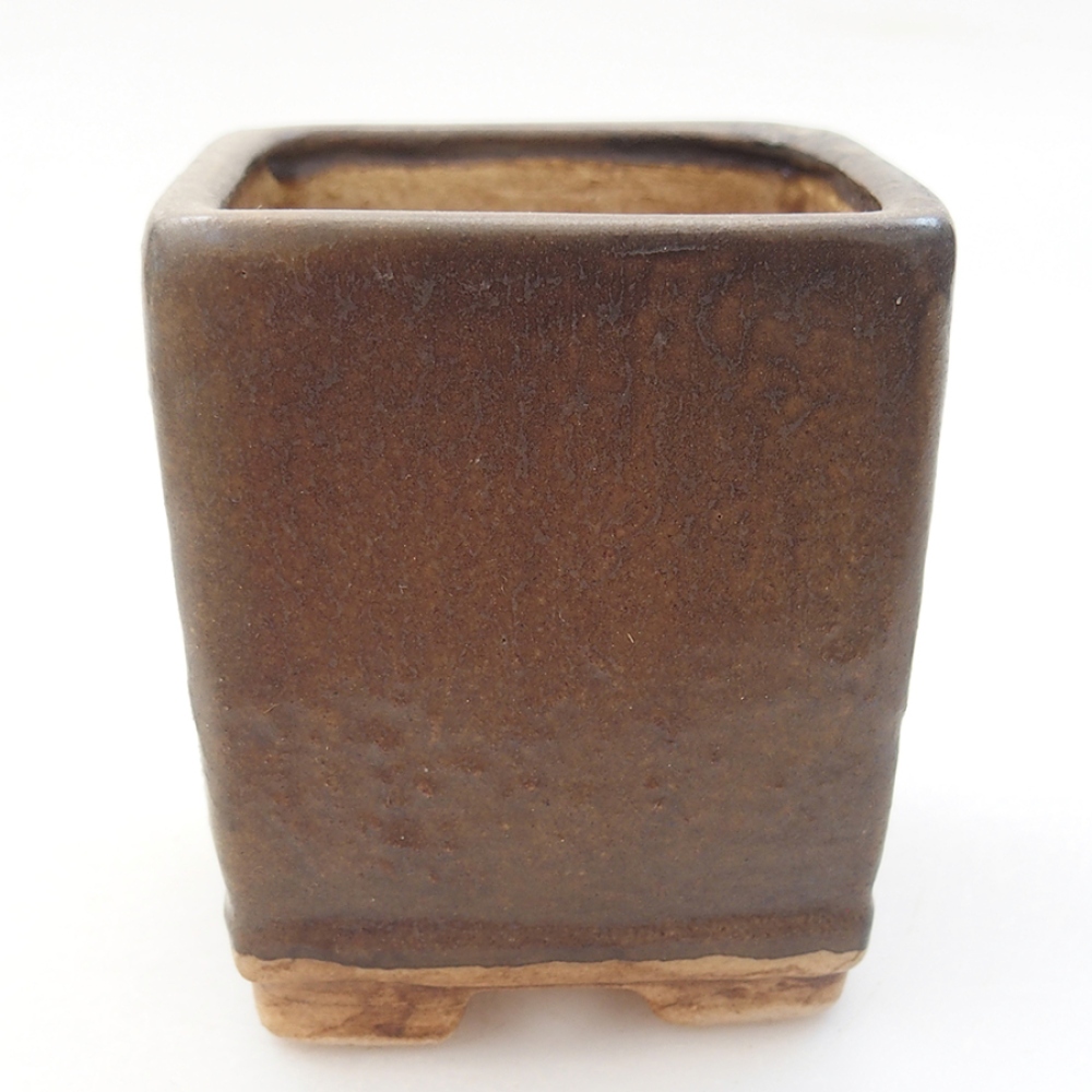 kerámia bonsai tál 6,5 x 6,5 x 7 cm, barna