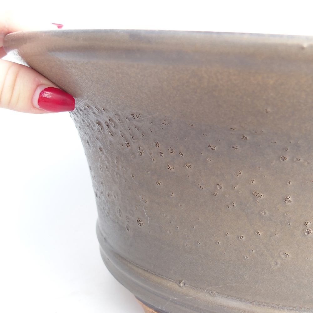 kerámia bonsai tál 31,5 x 31,5 x 14 cm, barna