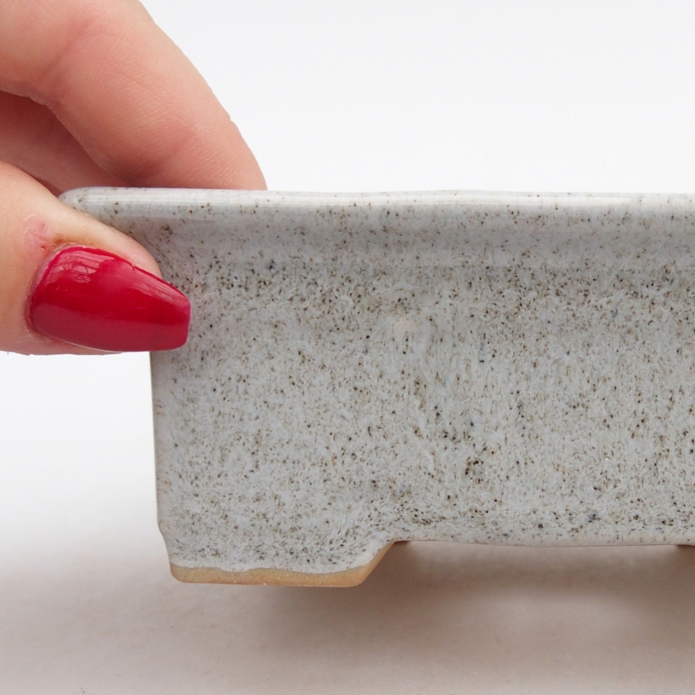 kerámia bonsai tál 11 x 8,5 x 4 cm, szürke