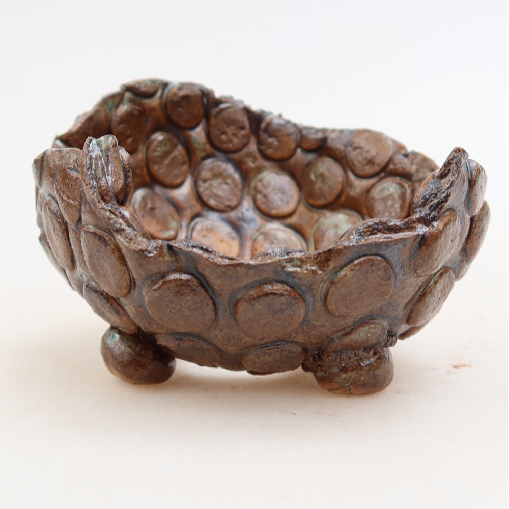 Kerámia héj  8,5 x 8,5 x 6 cm, szín: barnazöld