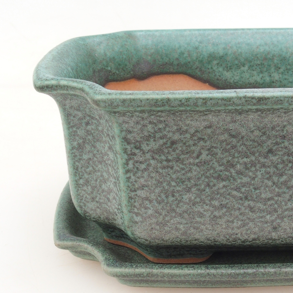 Bonsai tál + csészealj H01 - zöld