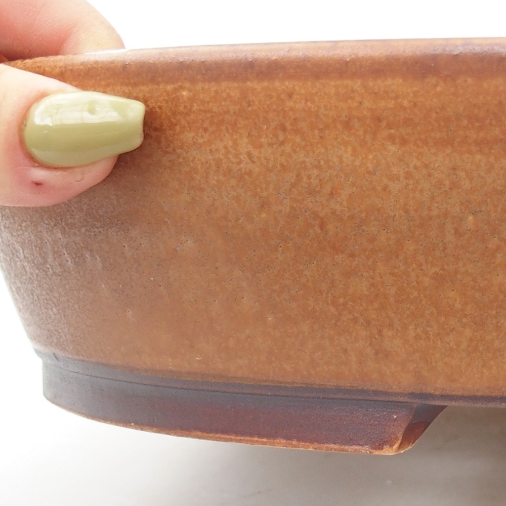 kerámia bonsai tál 24 x 28 x 6 cm, barna