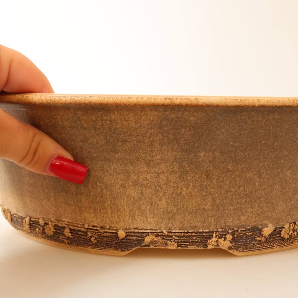 Kerámia bonsai tál 33 x 33 x 9 cm, barna színű – KIZÁRÓLAG SZEMÉLYES ÁTVÉTEL vagy raklapos szállítás