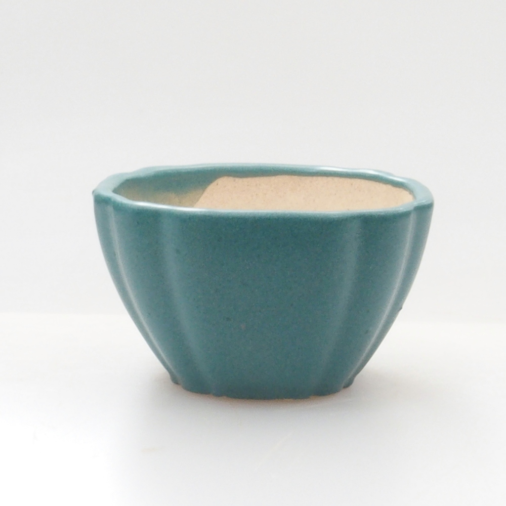 kerámia bonsai tál 6,5 x 5,5 x 4 cm, kék színben