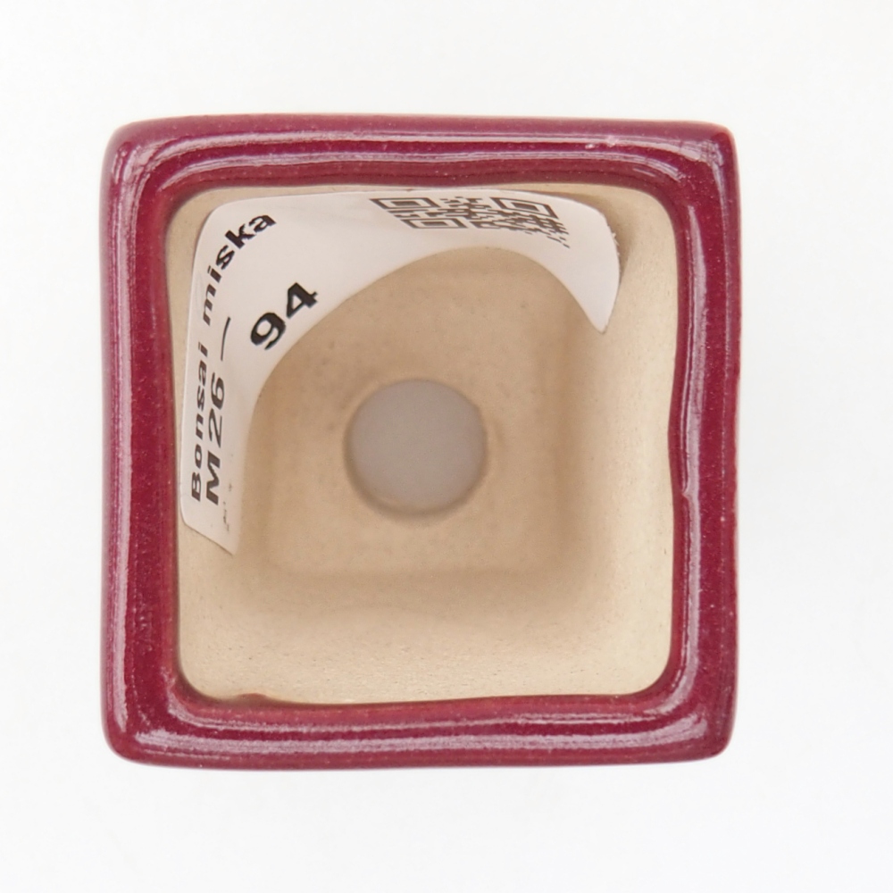 Mini bonsai tál 3,5 x 3,5 x 5 cm, bordó színben