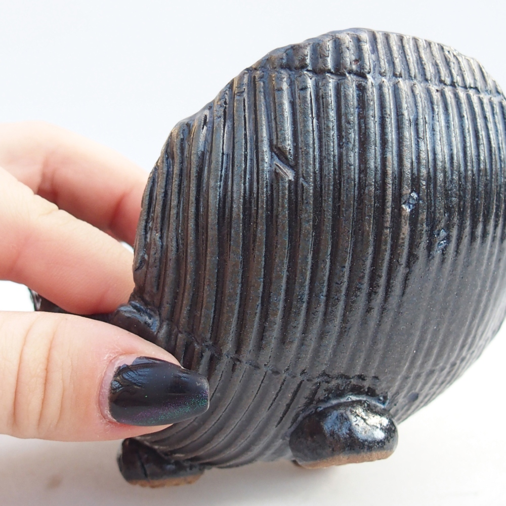 Kerámia kagyló 10,5 x 9,5 x 6,5 cm , kék színű