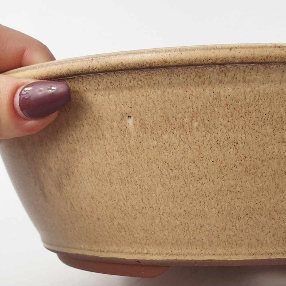 kerámia bonsai tál 19 x 19 x 7 cm, bézs színben