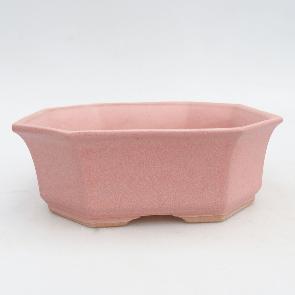 Kerámia bonsai tál 17,5 x 17,5 x 6 cm, rózsaszínű