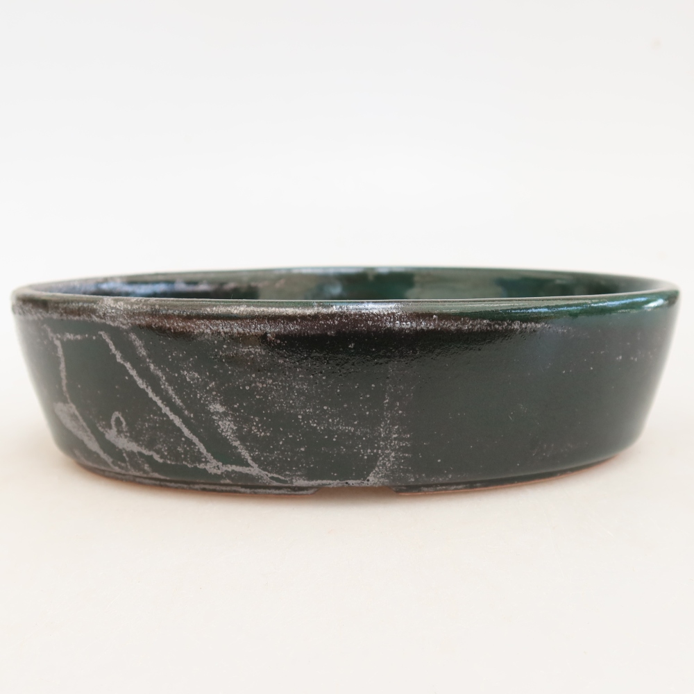 Kerámia bonsai tál 16,5 x 11,5 x 4,5 cm, zöld