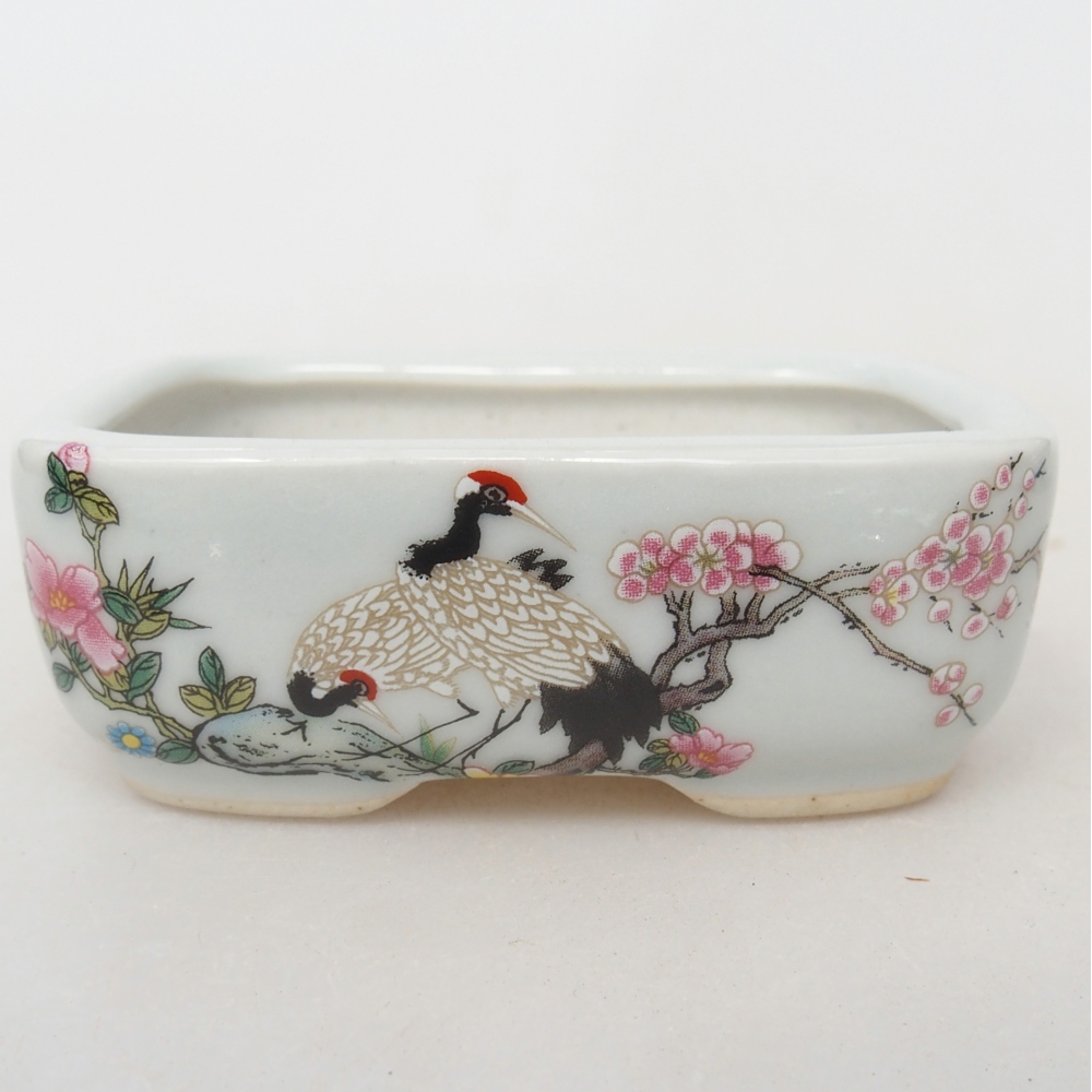 Mini bonsai tál 8 x 6 x 3 cm, fehér