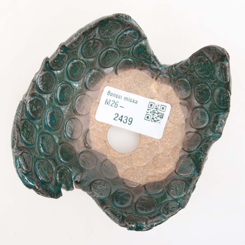 Kerámia héj  10 x 9 x 6 cm, zöld színű