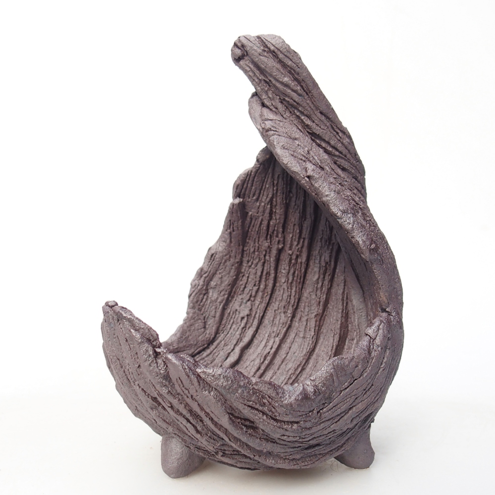 Kerámia kagyló 9 x 7,5 x 13 cm , metál színű