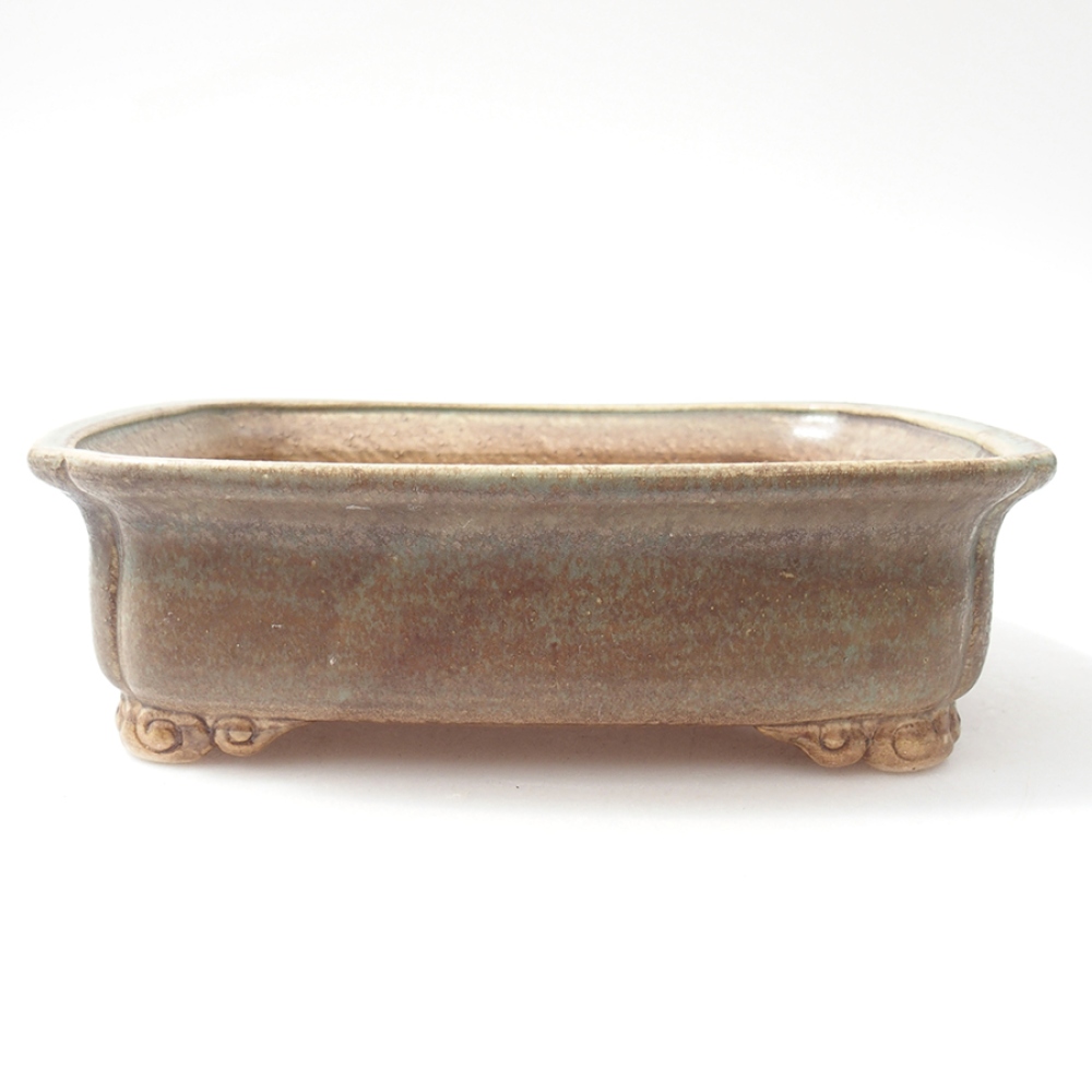 kerámia bonsai tál 19,5 x 16,5 x 6 cm, zöld