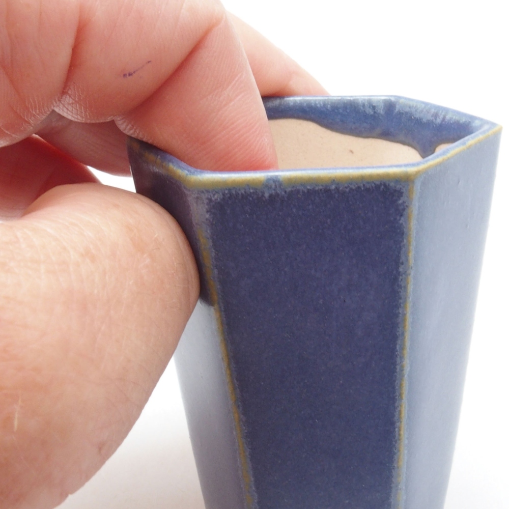 Mini bonsai tál 4,5 x 4,5 x 6,5 cm, kék színben