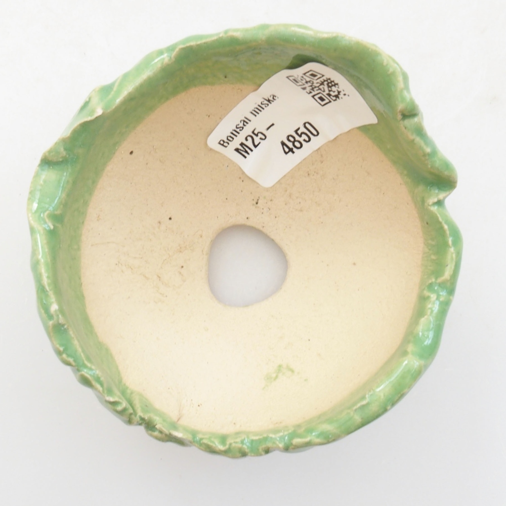 Kerámia kagyló 7 x 7 x 5,5 cm , zöld színű