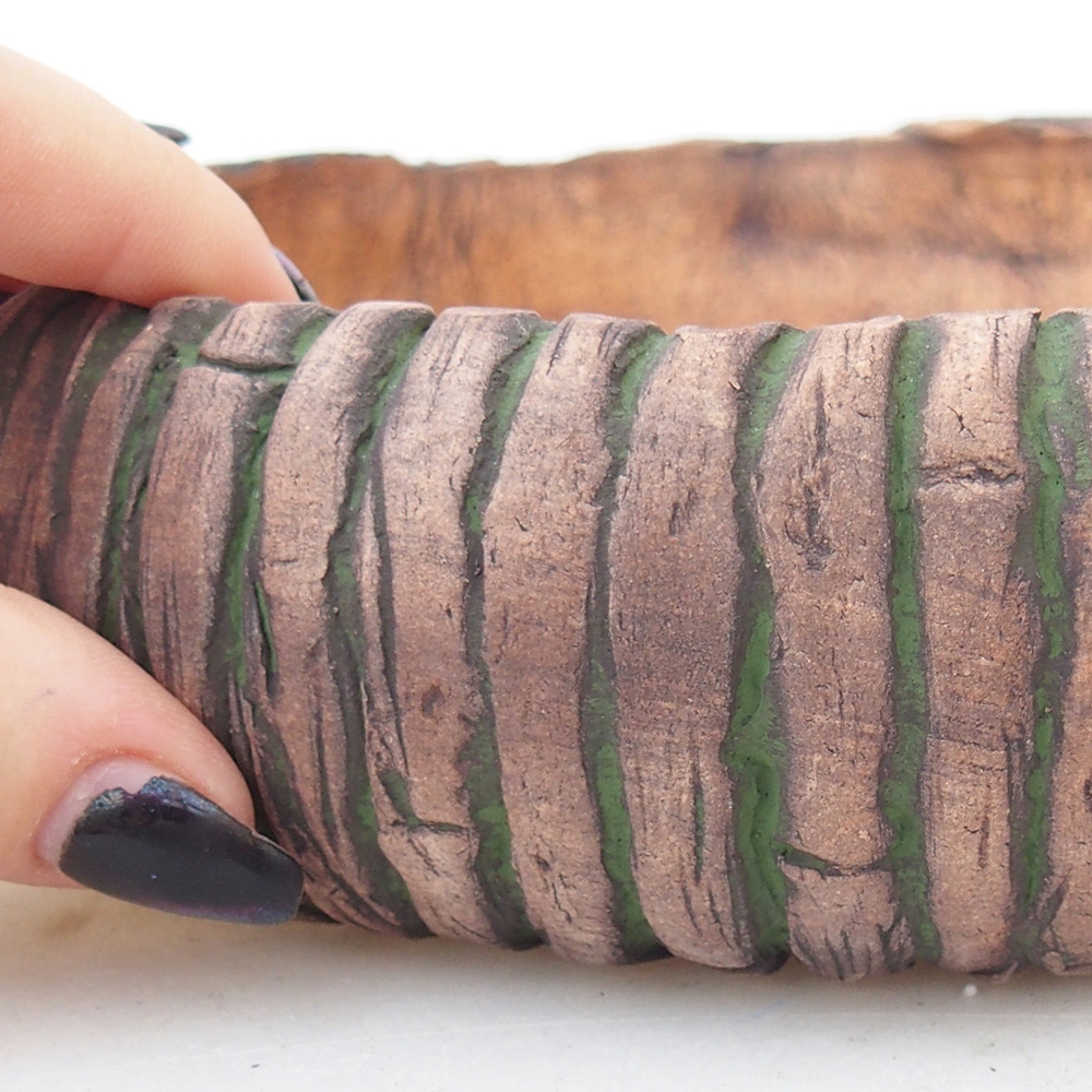 bonsai kerámia tál 20 x 20 x 5 cm, zöld