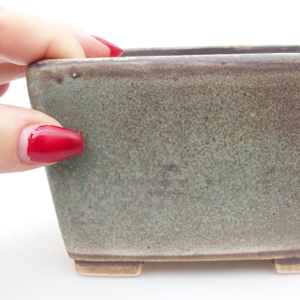 kerámia bonsai tál 11 x 11 x 7 cm, zöld