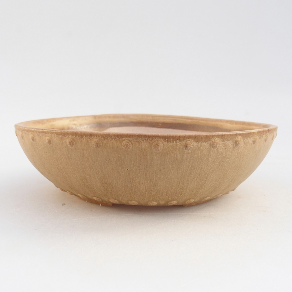 kerámia bonsai tál 17,5 x 17,5 x 5 cm, bézs színben