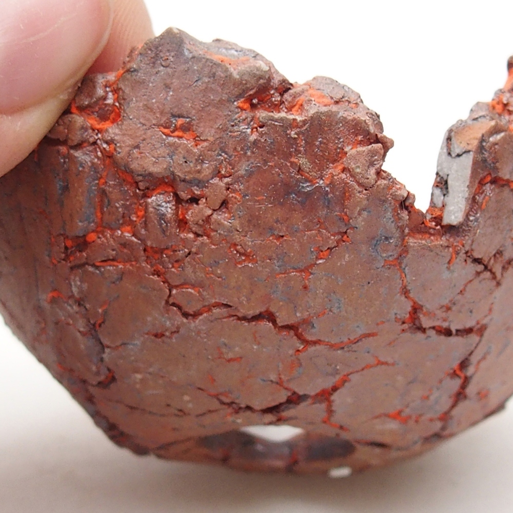 Kerámia kagyló 7 x 7 x 4 cm , narancssárga színű