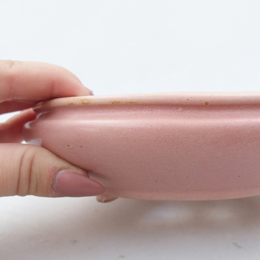 Kerámia bonsai tál 15 x 15 x 5 cm, rózsaszínű