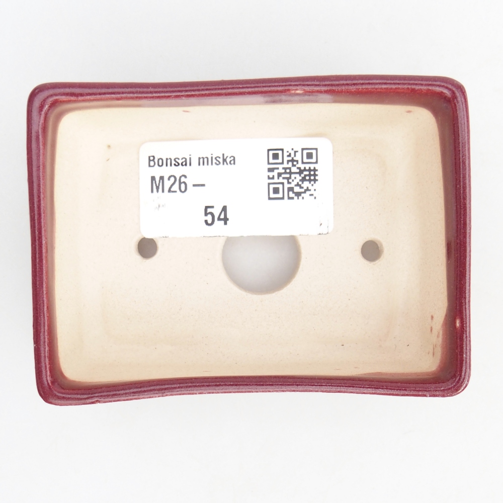 Mini bonsai tál 8 x 6 x 2,5 cm, bordó színű