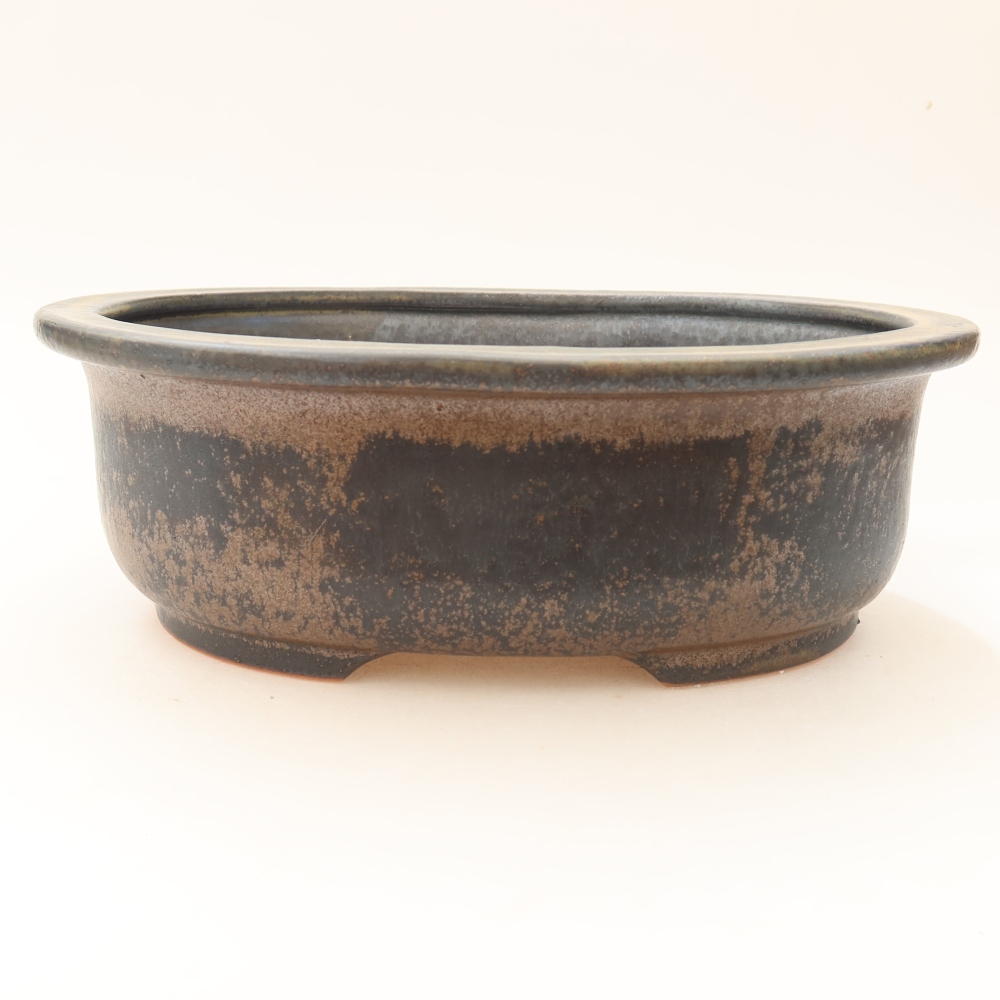 Kerámia bonsai tál, 23 x 19 x 8 cm, barna színű