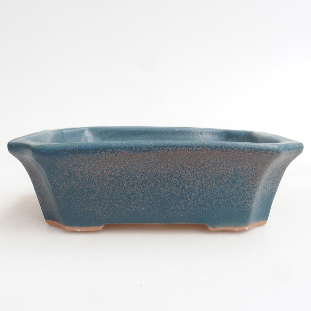 kerámia bonsai tál 13 x 10,5 x 4 cm, kék színben