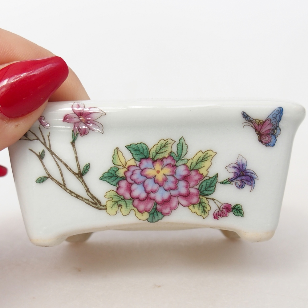 Mini bonsai tál 8 x 6,5 x 3,5 cm, fehér