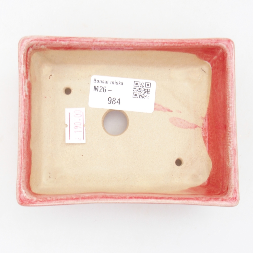 kerámia bonsai tál 11,5 x 9 x 3,5 cm, piros színben