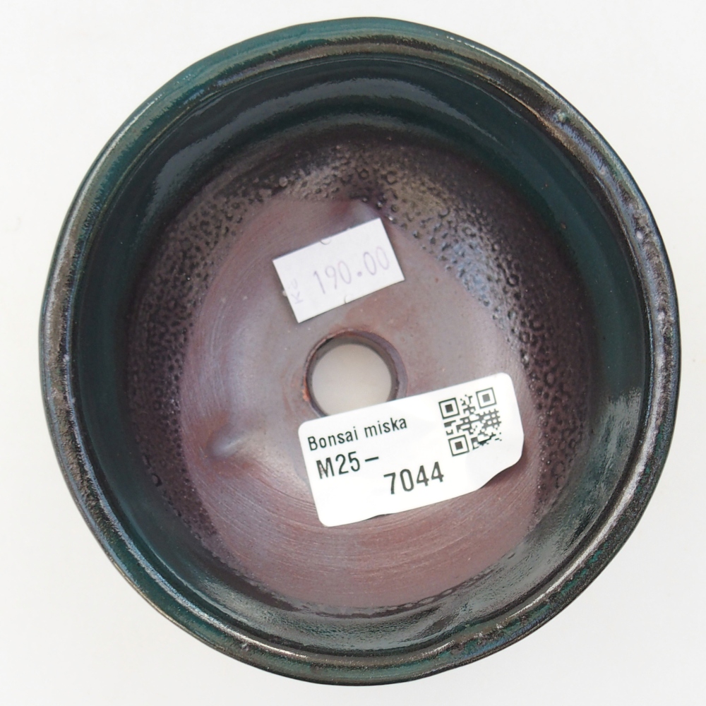 Kerámia bonsai tál 9,5 x 9,5 x 5 cm, zöld