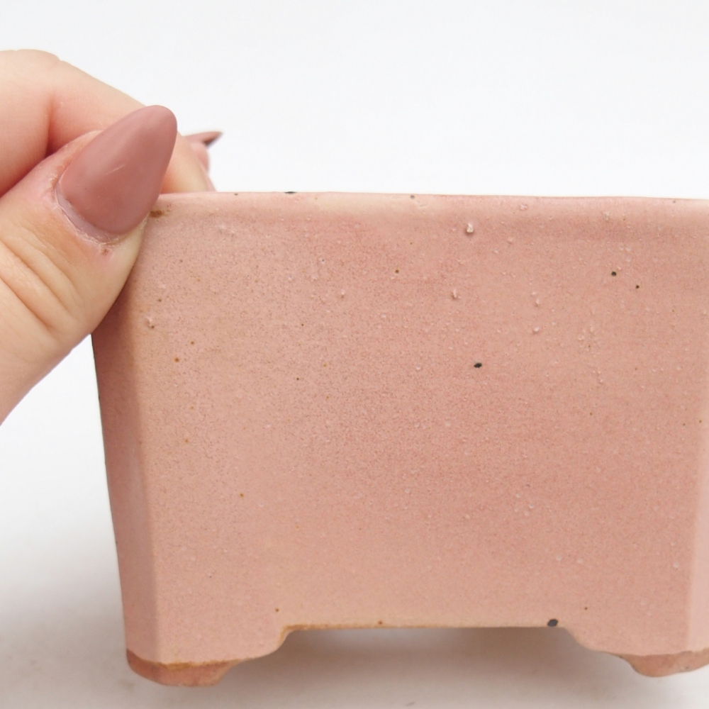 kerámia bonsai tál 8 x 8 x 10,5 cm, rózsaszínű