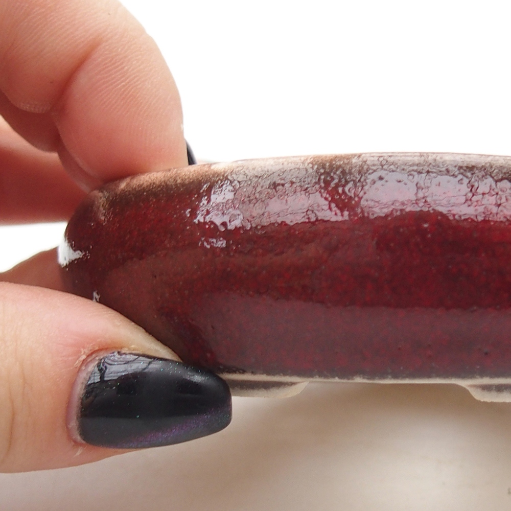 Mini bonsai tál 9 x 9 x 2,5 cm, piros színben