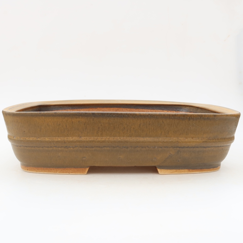 Kerámia bonsai tál, 30 x 24,5 x 7,5 cm, barna színű