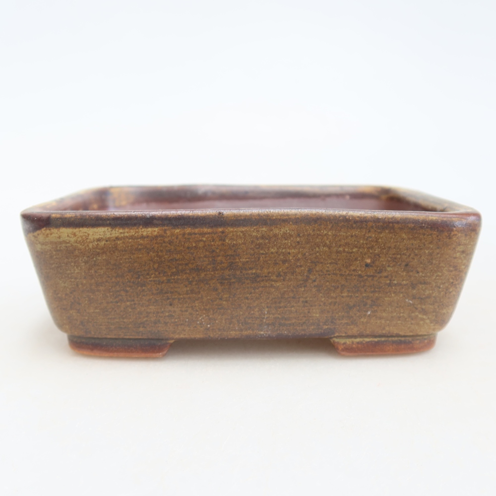 Kerámia bonsai-tál 12,5 x 9,5 x 4 cm, barna színű