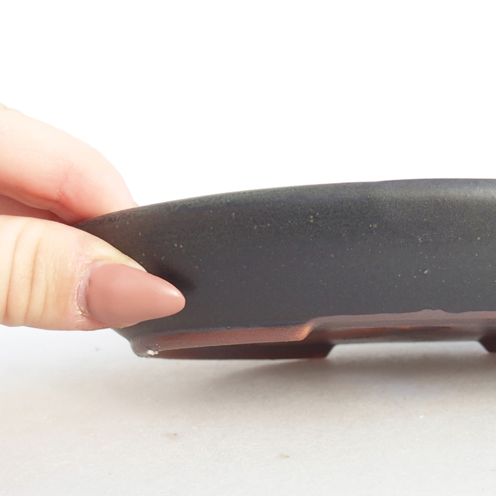 kerámia bonsai tál 15,5 x 11 x 2,5 cm, szürke