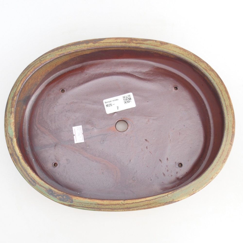 kerámia bonsai tál 27 x 21 x 5,5 cm, zöld