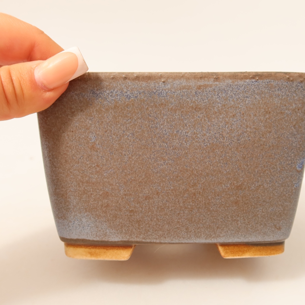Kerámia bonsai tál, 13 x 13 x 8 cm, kék színű