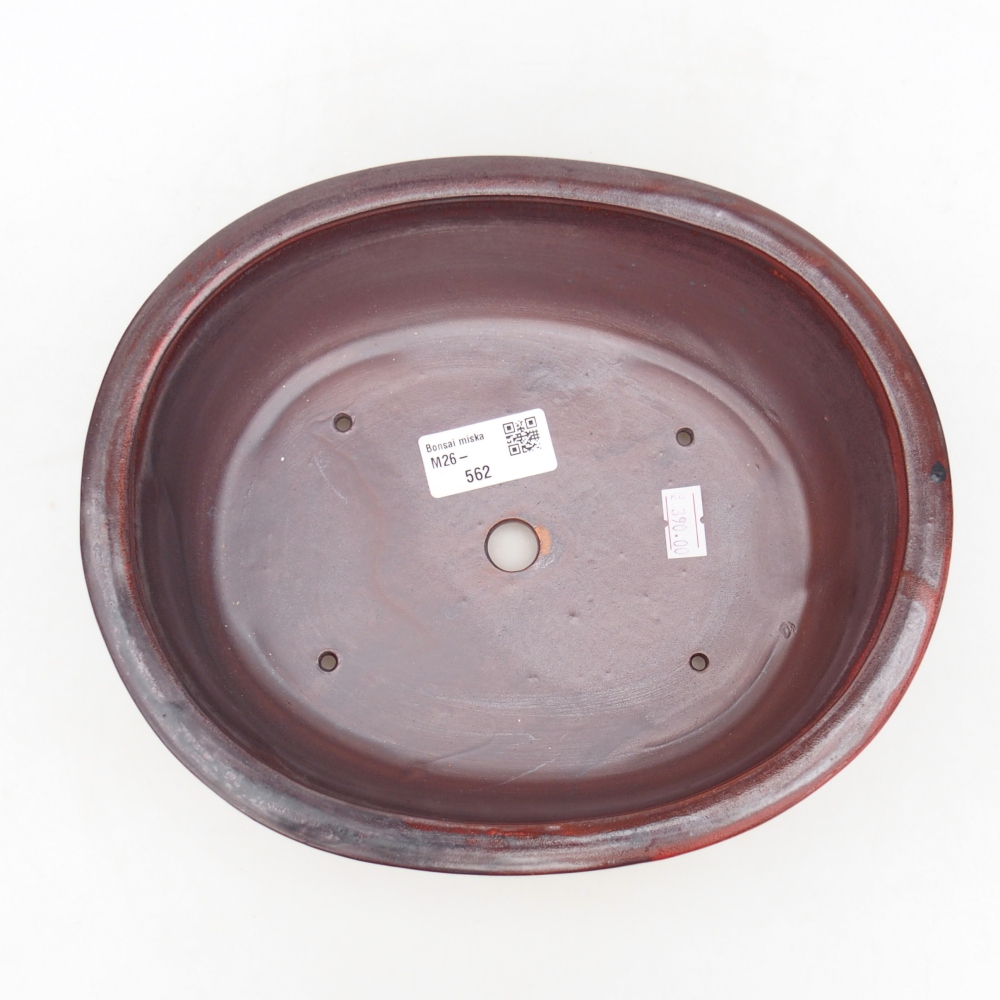 kerámia bonsai tál 23 x 19 x 7 cm, piros színű
