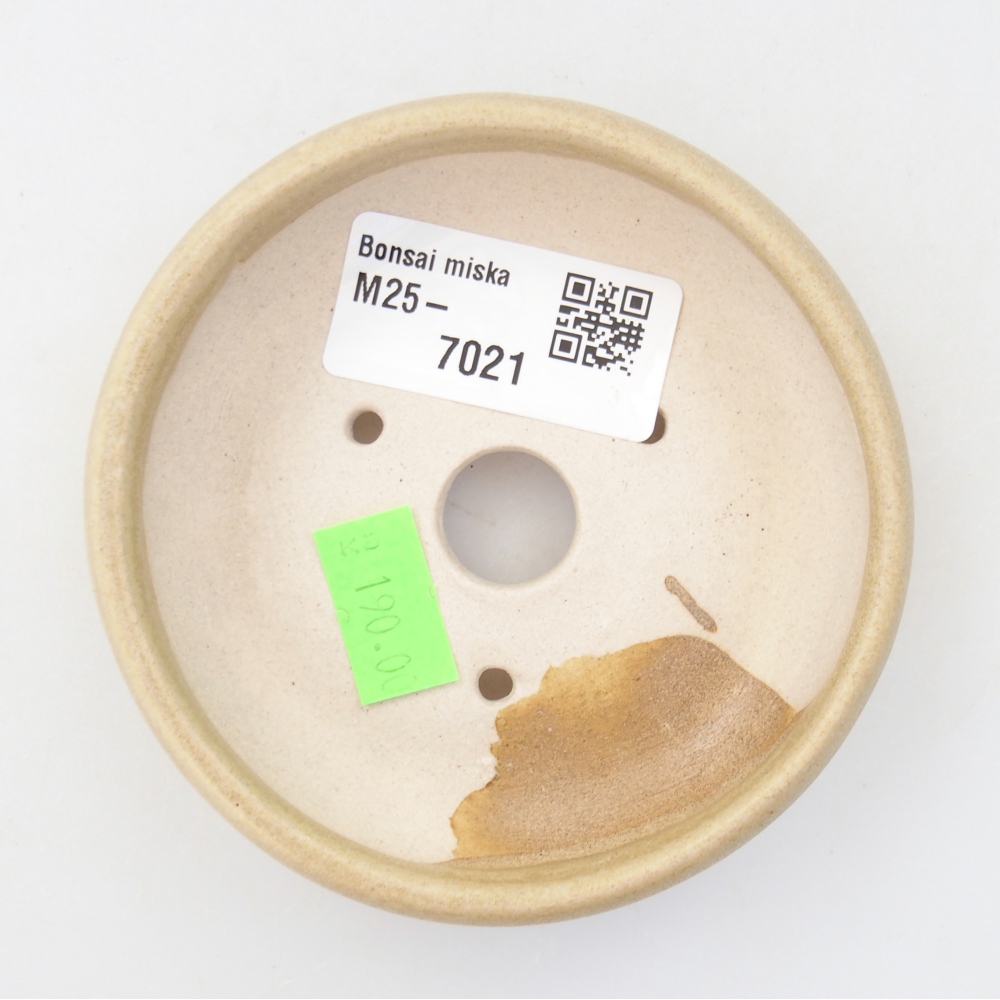 kerámia bonsai tál 9 x 9 x 2,5 cm, bézs színben