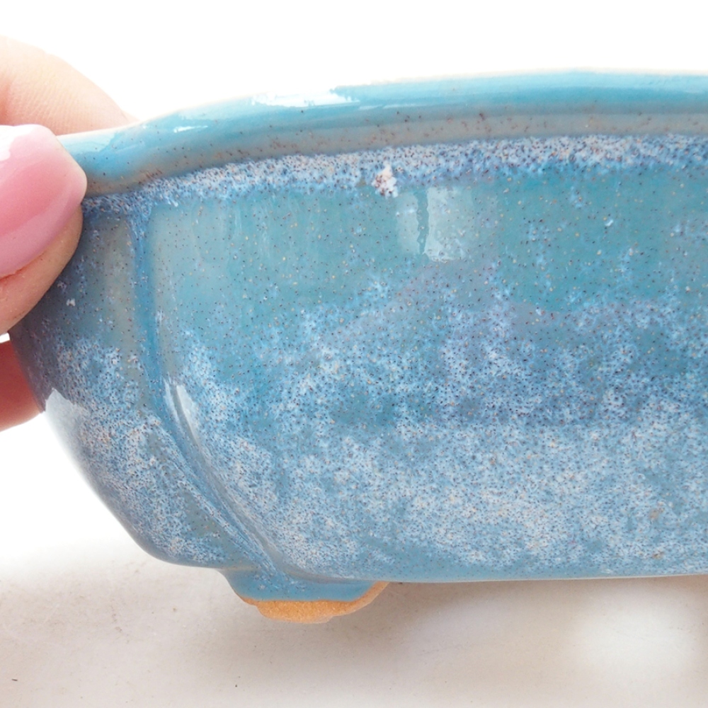 kerámia bonsai tál 12,5 x 10 x 4,5 cm, kék színben