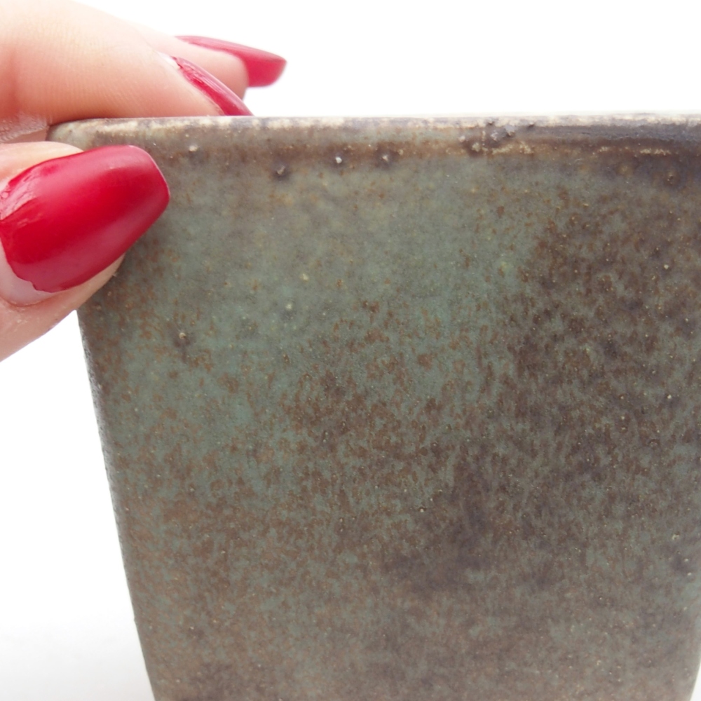 kerámia bonsai tál 7,5 x 7,5 x 7,5 x 7,5 cm, zöld